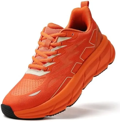 tsiodfo running shoes for women athletic walking gym workout tennis sneakers orange size 95