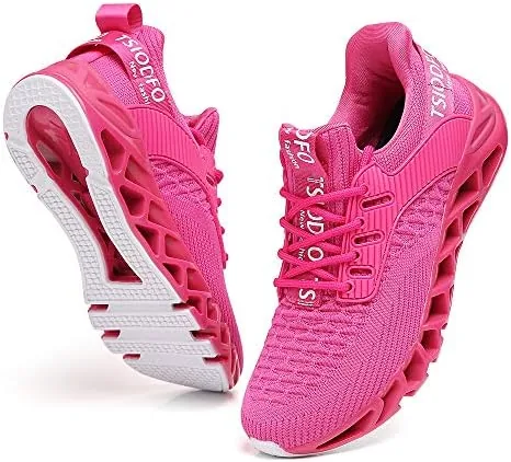 tsiodfo slip on sneakers for women running shoes tennis walking shoes ladies gym workout jogging fashion sneaker rose red size 7